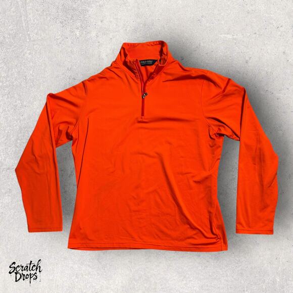 Polo Golf Ralph Lauren Men's Size Large Orange Quarter Zip Pullover Shirt Casual - Picture 1 of 4